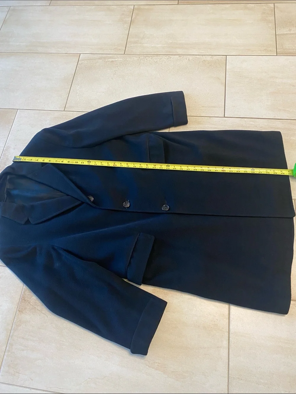 Men's Classic Wool Overcoat - Black Blue